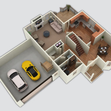 The Pond View 3D Floor Plan